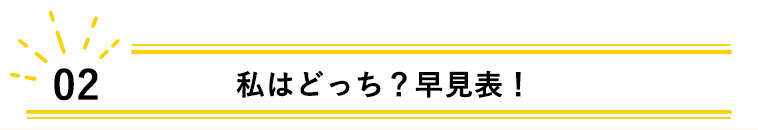 私はどっち？早見表