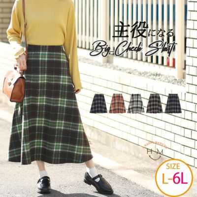 大きいサイズゆったり19号 たてかける バーバリー ノバチェック ひざ丈 