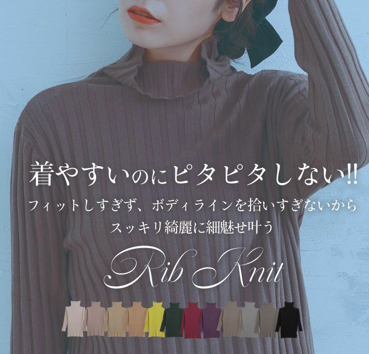 大きいサイズ 【しっかり!!もっちり!!リブ】 タートルネック プル