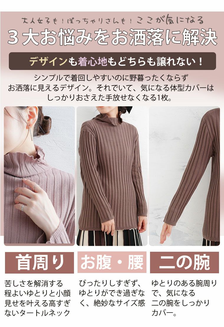 Hisayo　コットンリブタートルネック　3枚おまとめ売り hisayo様 専用 Hisayo様専用 コットンリブタートルネック 3枚 お