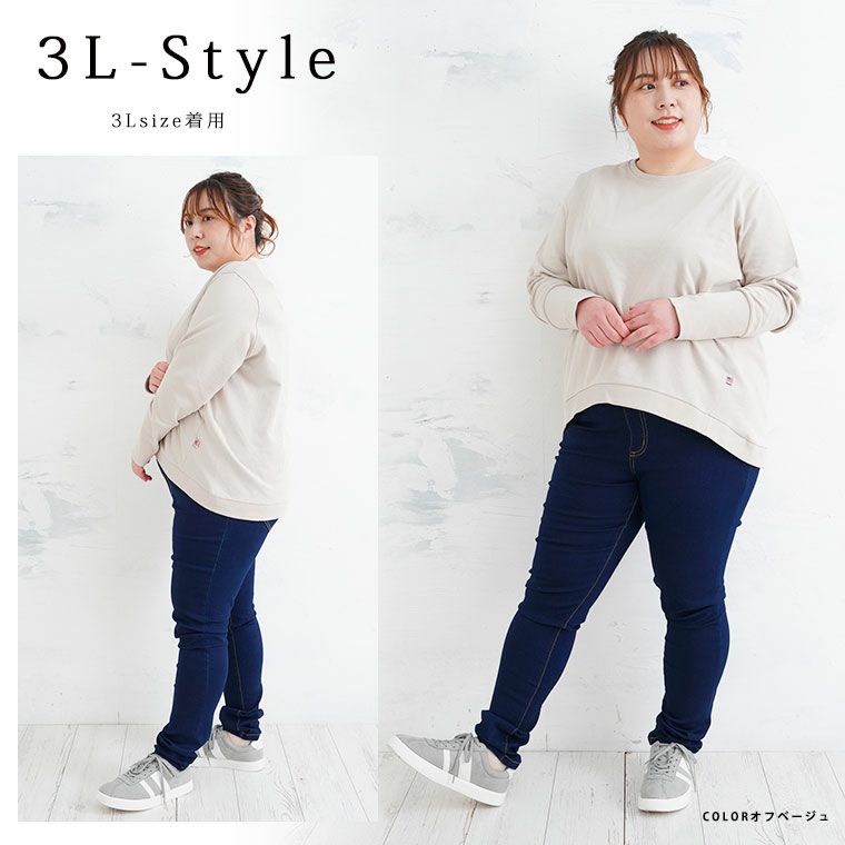 大きいサイズ 【USAコットンスウェット】 ロングリブ プル