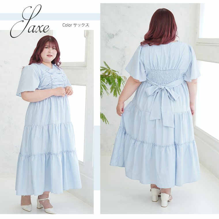 極美品♡ 【ストレッチシフォン】マスタード×ネイビー フリルワンピース サイズ7 セール】 【kazumi×Samansa Mos2】フリルカラーワンピース（ブラック