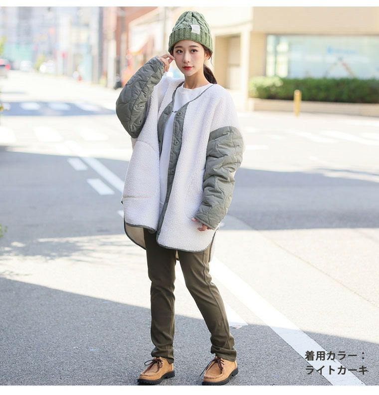 【美品】apolina キルティング　ボア　ジャケット apolina キルティング ボア ジャケット