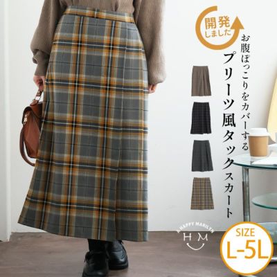 両面起毛 メルティ ストレッチ プリーツ風タックスカート