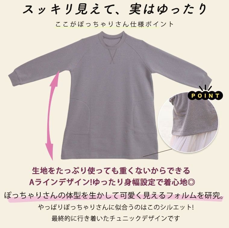 大きいサイズ 【COTTON CANDYシリーズ】 裏起毛 ラグラン