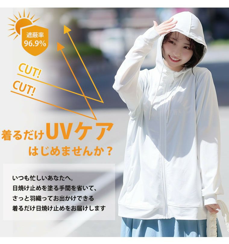 おすすめ 大きいサイズ 風そよ カラっとメッシュ UV パーカー | ハッピー トップス
