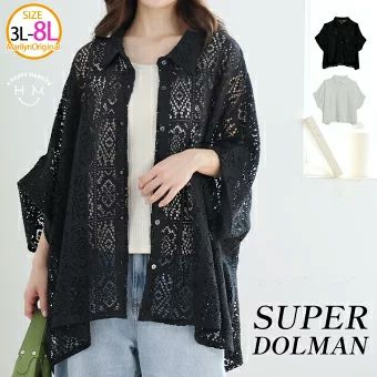 大きいサイズ Rin 洗練された大人の余裕 シアー ガーゼワンピース